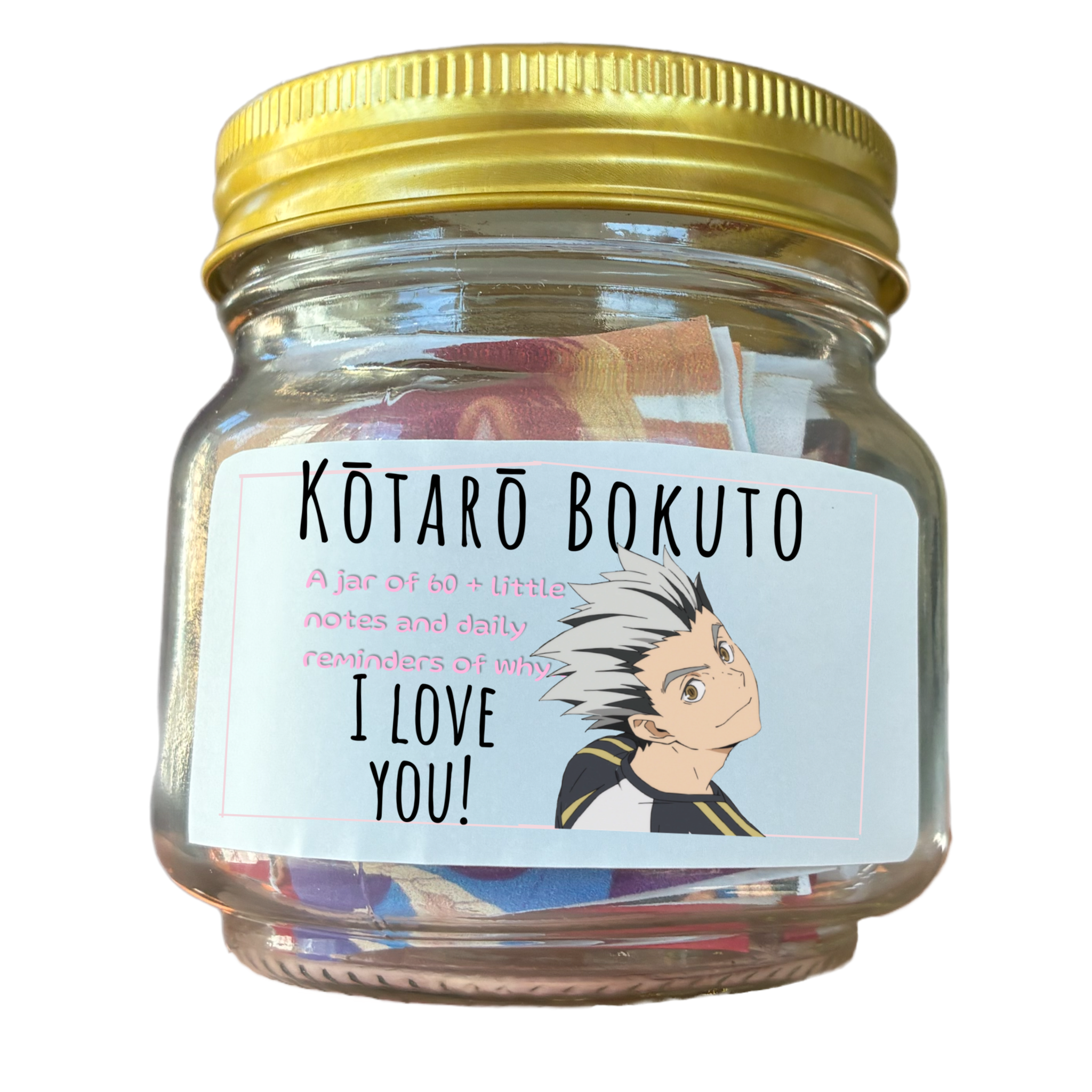 Inspirational Jar of Love Notes written by Kōtarō Bokuto