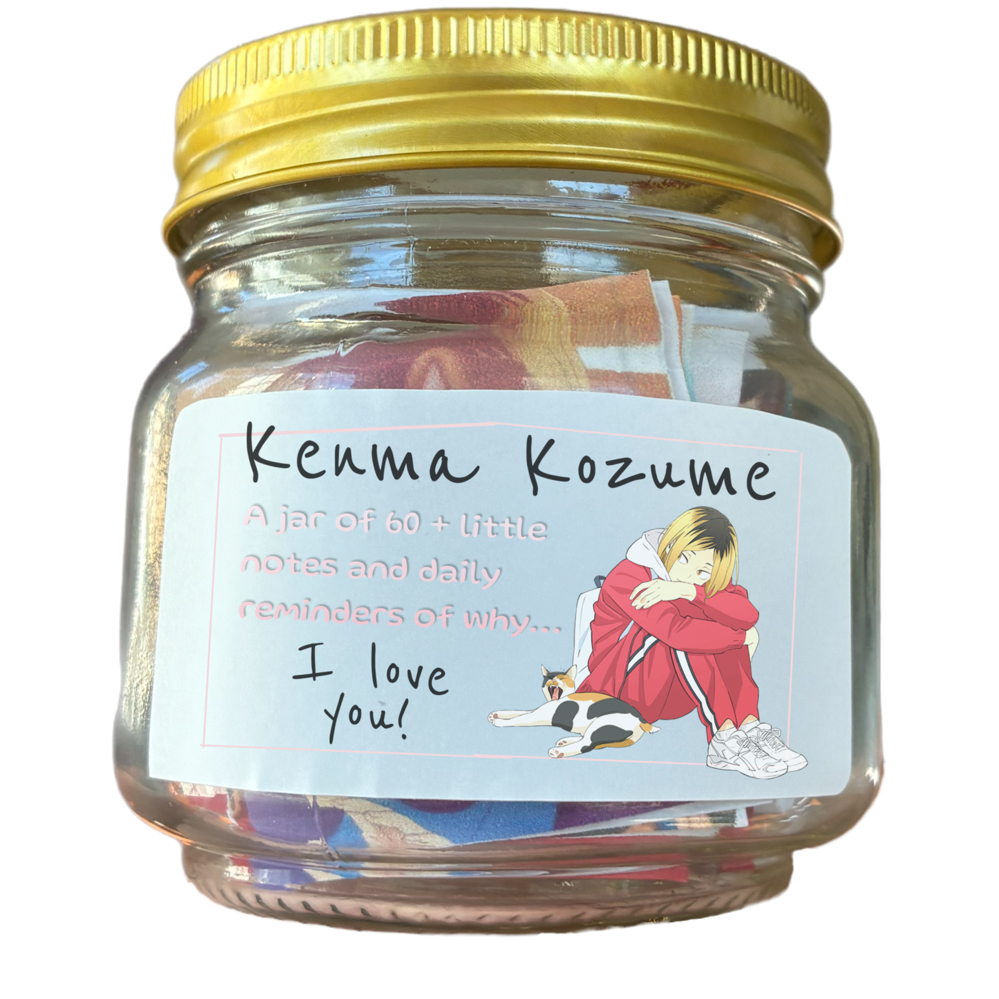 Inspirational Jar of Love Notes written by Kenma Kozume