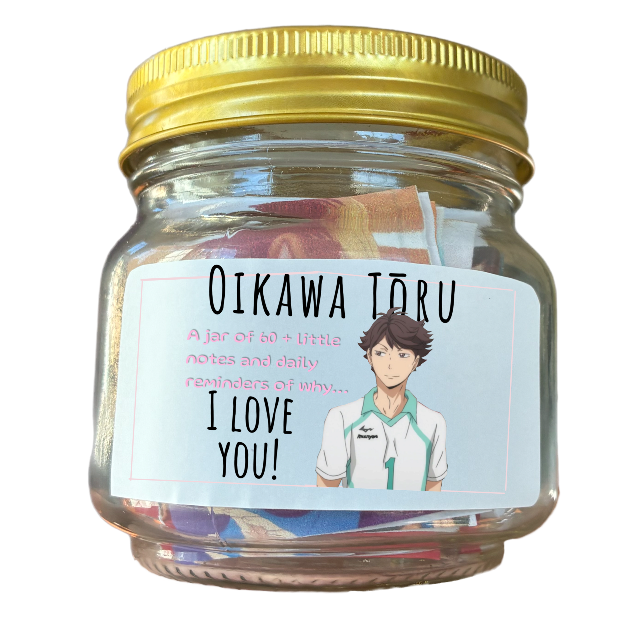 Inspirational Jar of Love Notes written by Oikawa Tōru
