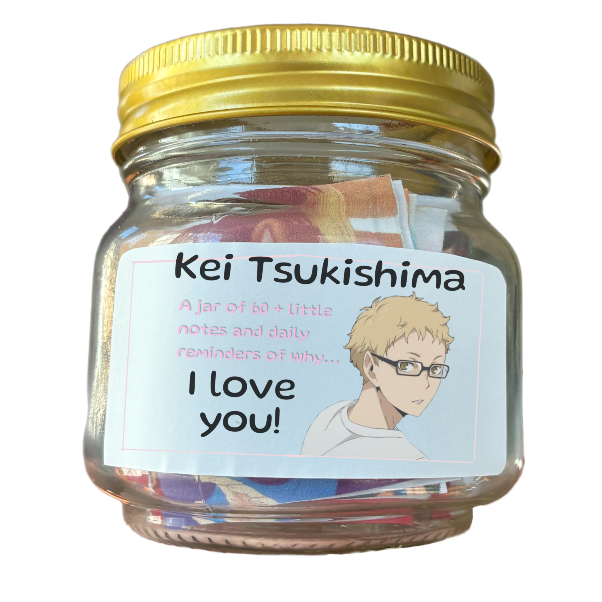 Inspirational Jar of Love Notes written by Kei Tsukishima