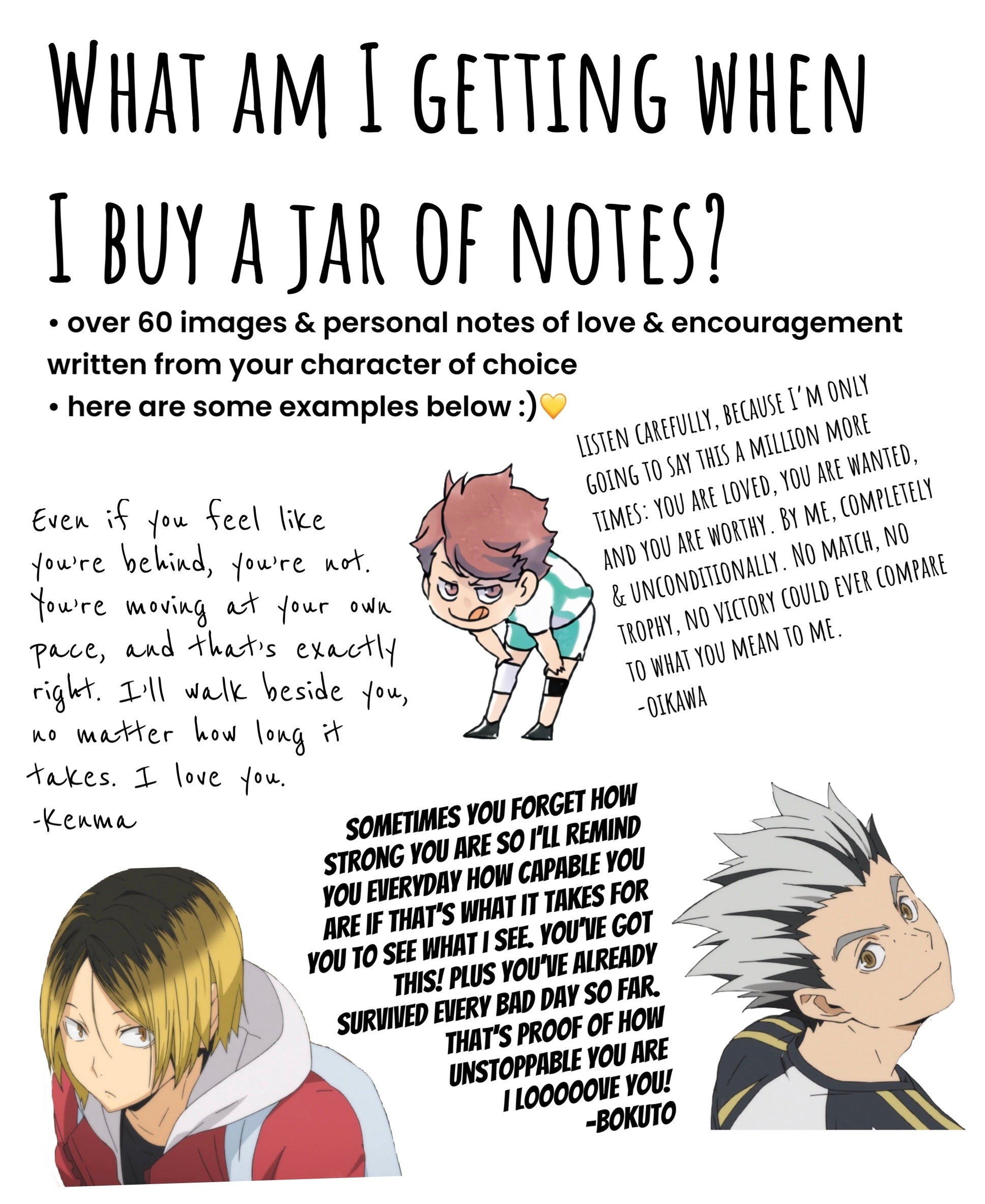 Inspirational Jar of Love Notes written by Hinata Shōyō